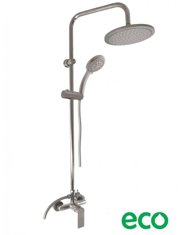 Colonna doccia NIL in metallo lucido ottone grigio H. 116 cm