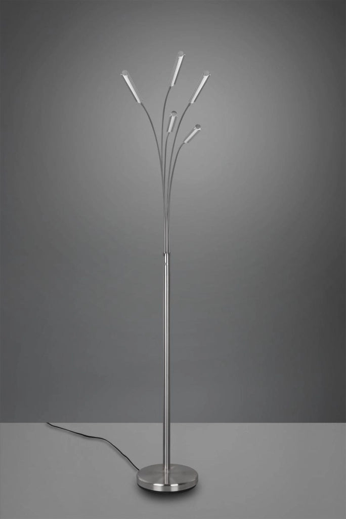 Lampada da terra ad arco LED REED argento 5 luci RL