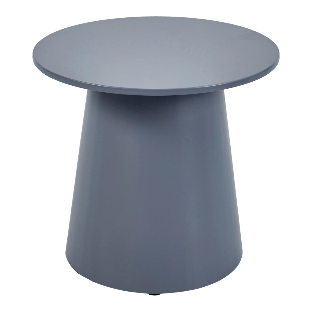 Tavolino da caffè Nyd Base a Cono Troncato e Piano Rotondo 40 x Ø44 cm Blu Grigiastro [en.casa]