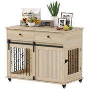 Tavolino con cassetti e ante ¨C zephmum ¨C Rovere 100x56x81 cm