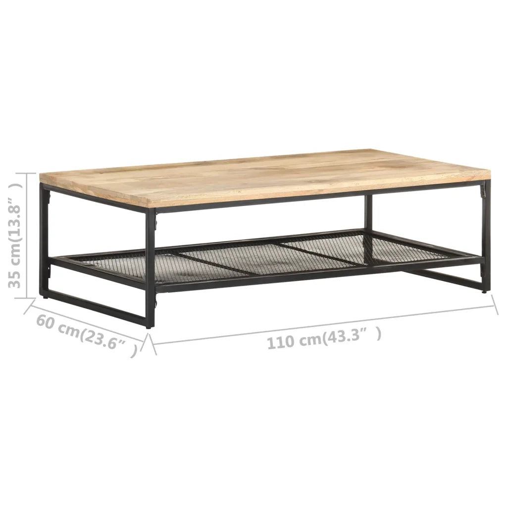 Tavolino da Salotto 110x60x35 cm in Legno Massello di Mango 320244