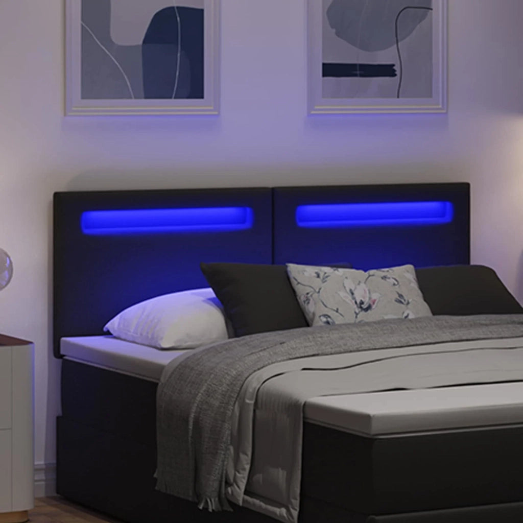 Testiera LED Nero 160 cm Pelle Sintetica 42007305