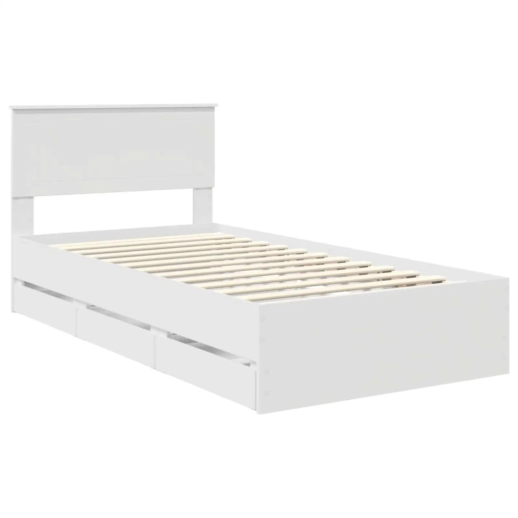 Struttura del letto Bianco 100 x 200 cm Legno Ingegnerizzato