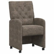 Sedie da Pranzo con Ruote 2 pz | Sedie da cucina Grigio scuro 58 x 67 x 97 cm