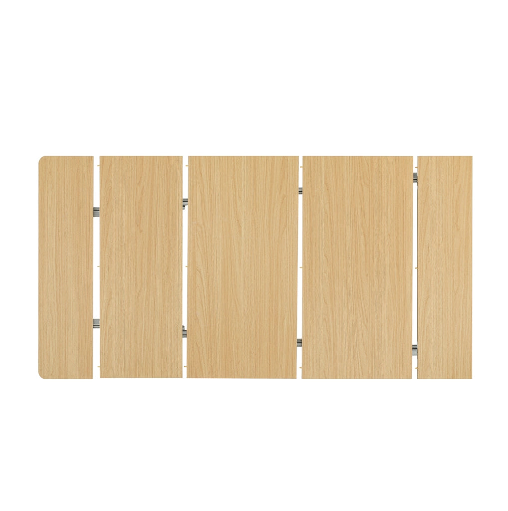 Tavolo da pranzo allungabile 83x39.6x77 cm con ruote nascoste; LED e prese USB Type-C; MDF; bianco naturale