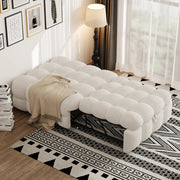 Letto imbottito trasformabile in pouf tessuto teddy 183x76 cm