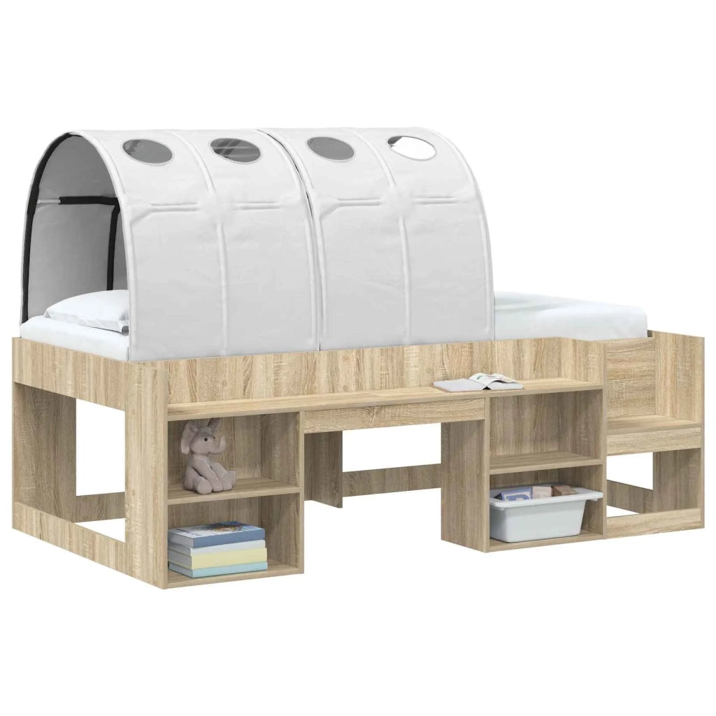 Tunnel per Letto 2 pz Bianco Poliestere 893714