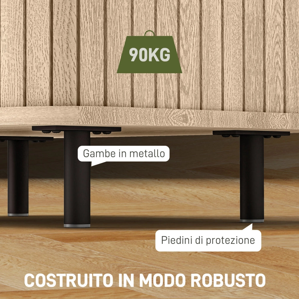 Set 2 Comodini Stile Nordico 48x40x48 cm in Legno Canettato Rovere e Nero