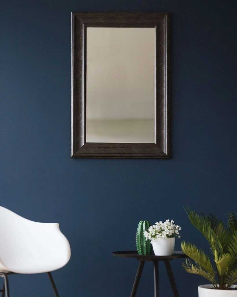 Specchio da parete sospeso Nero 61 x 91 cm in materiale sintetico ispirato allo stile minimalista scandinavo