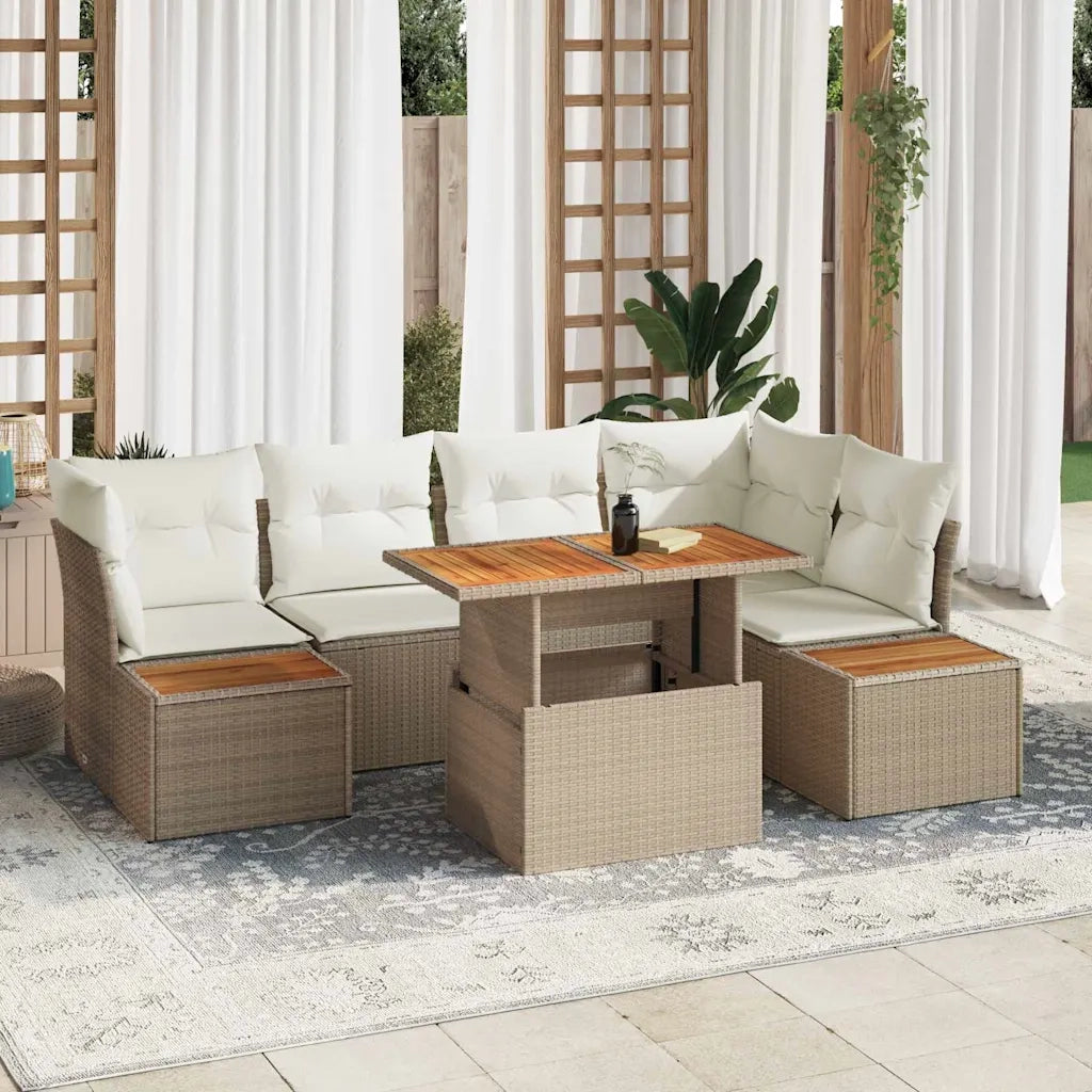 Set Divano da Giardino 10 pcs Beige Poly Rattan 3358840