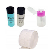 Trade Shop - Set Dispenser+rotolo 250 Salviette Cellulosa+remover+cleaner Sgrassante Nail Art -