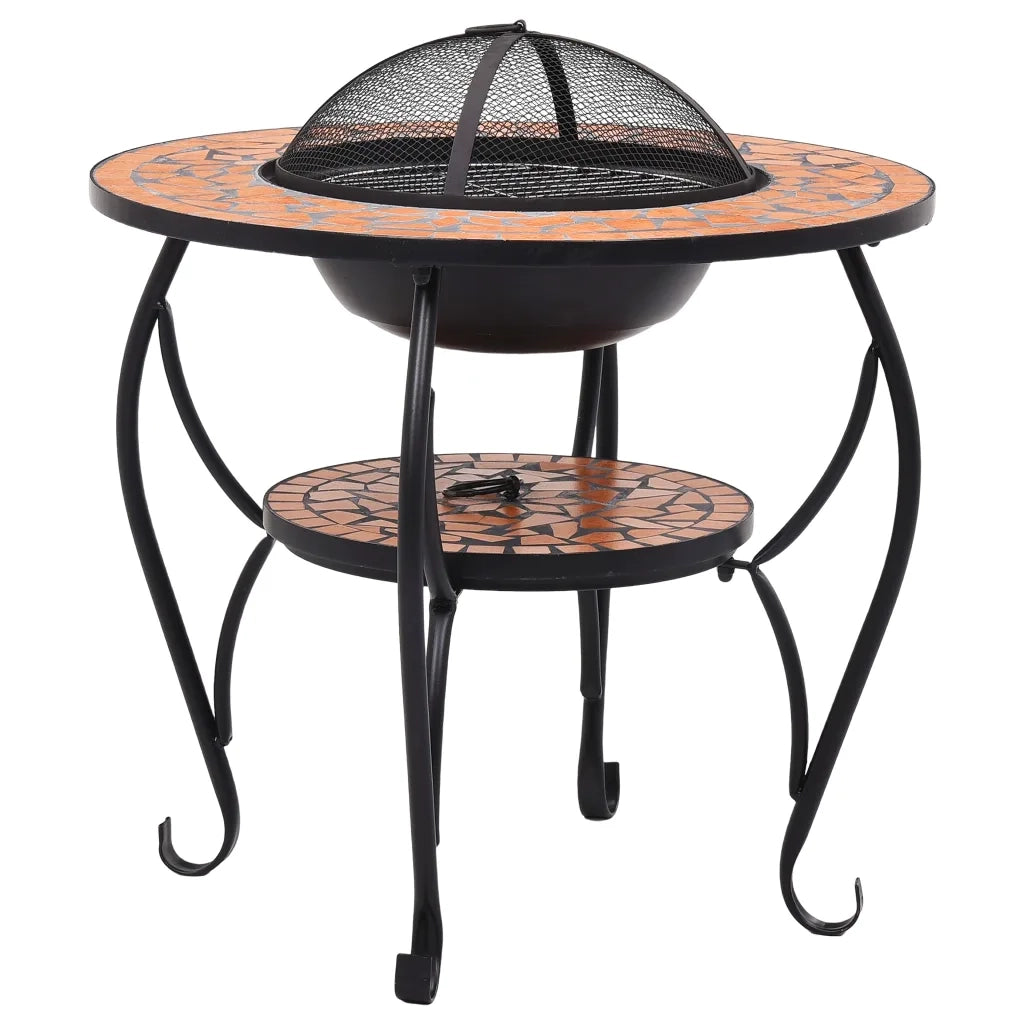Tavolo con Braciere a Mosaico Terracotta 68 cm in Ceramica CFW3281738