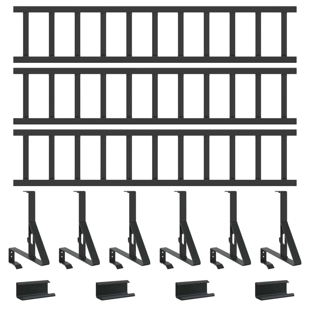 Guardia per neve sul tetto Nero 300 x 29,5 x 34,5 cm Acciaio 42028472