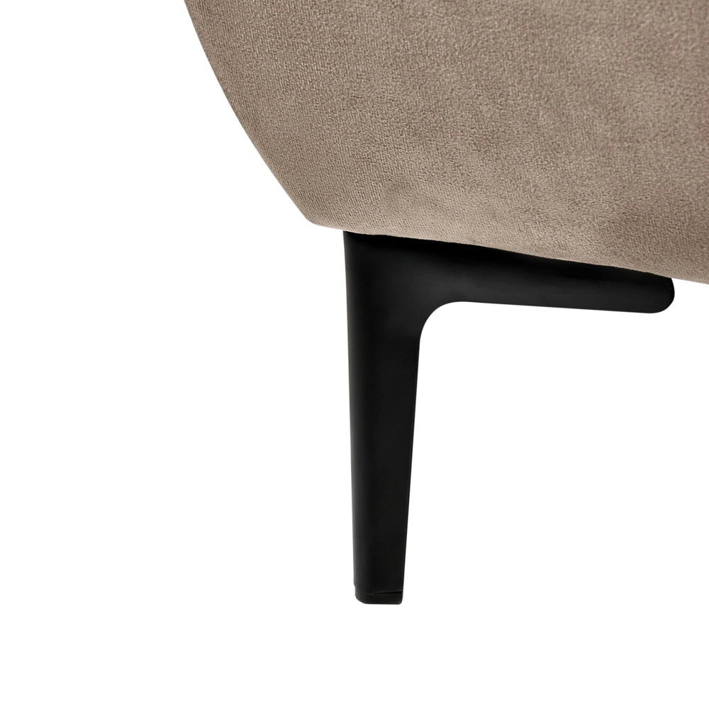 Letto con rete in velluto tortora 160 x 200 cm testata gambe in metallo nero camera da letto classica minimalista
