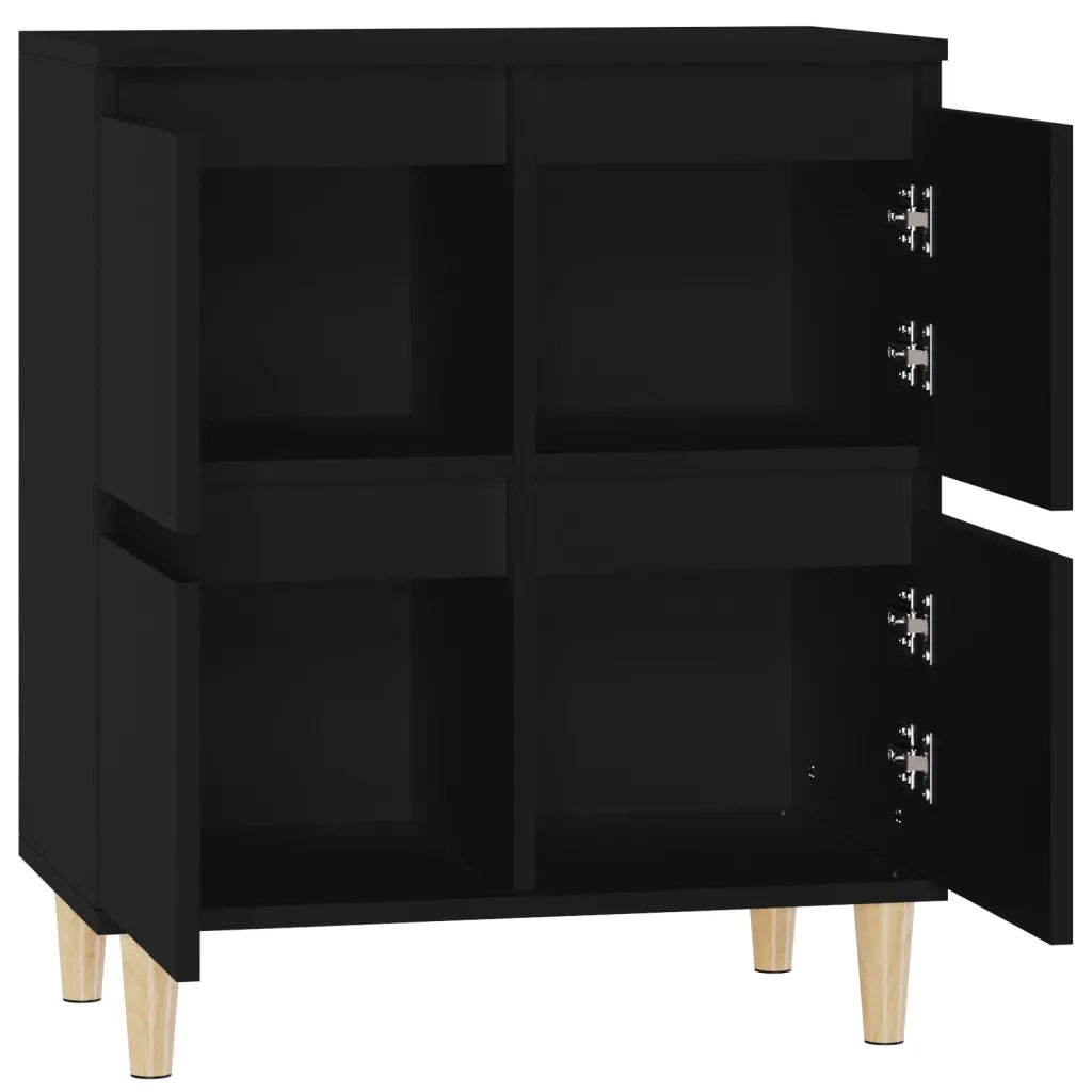 Credenza-Buffet-Armadio da cucina Nero 60x35x70 cm in Legno Multistrato 624572