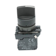 Selettore a 2 posizioni con ritorno, nero, 1NO+1NC, 24V/10A, TB5 Breckner Germany