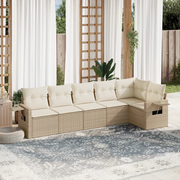 Set Divano da Giardino 6 pz con Cuscini Beige in Polyrattan 3220187