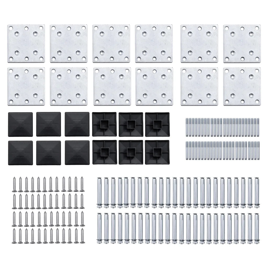 Set Pannelli di Recinzione in WPC 1830x(105-186) cm Nero 3070446