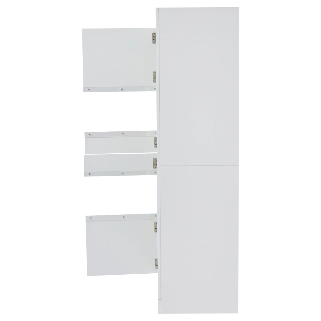 Vetrina con 2 ante; 2 ripiani regolabili e LED - per soggiorno - 61x42x162 cm - bianco