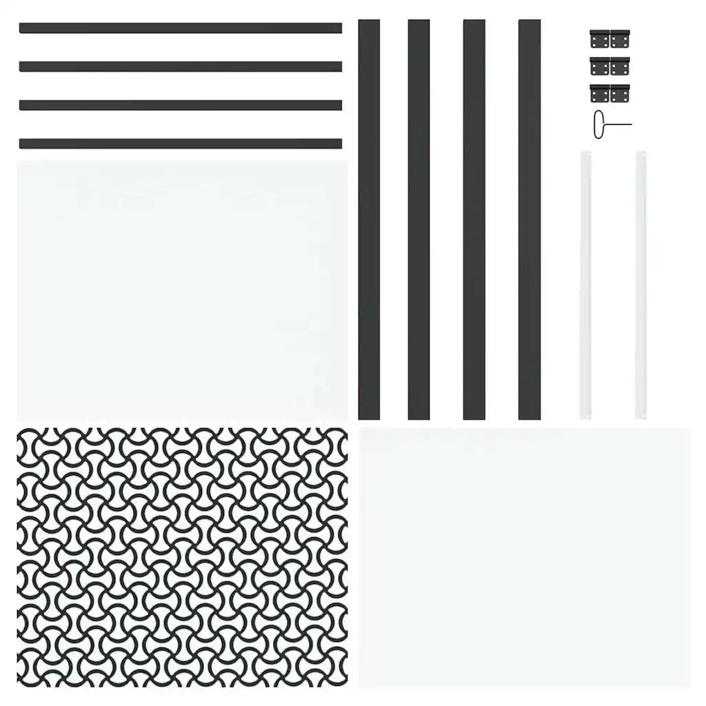 vidaXL Porta Interna Nero 93 x 201.5 cm Vetro temperato, Alluminio