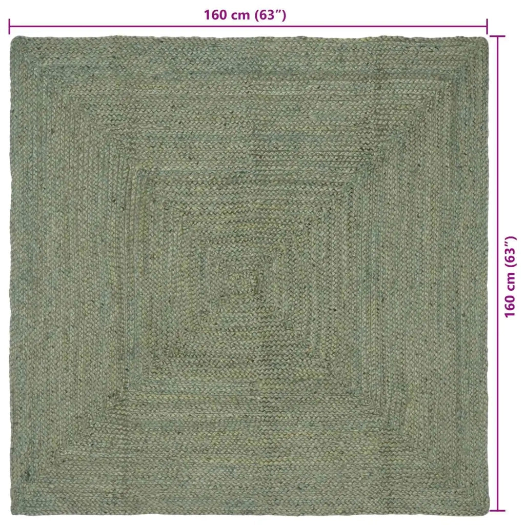 Tappeti per area Rettangolare Verde Oliva 160 x 160 cm Juta