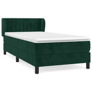 Letto singolo | Letto per adulti | Giroletto a Molle con Materasso Verde Scuro 80x200 cm Velluto