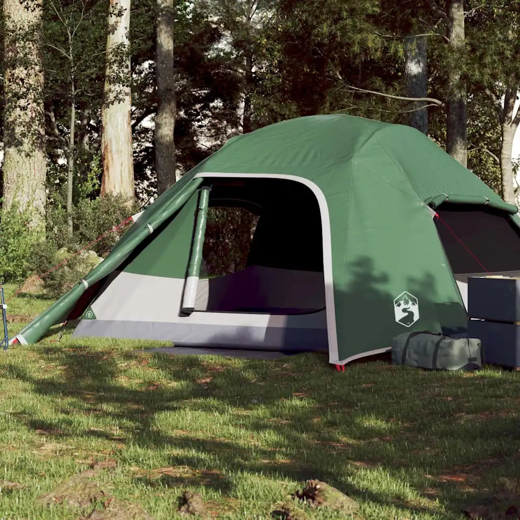 Tenda da Campeggio a Cupola per 4 Persone-Tenda per Escursionismo Verde Impermeabile 539320