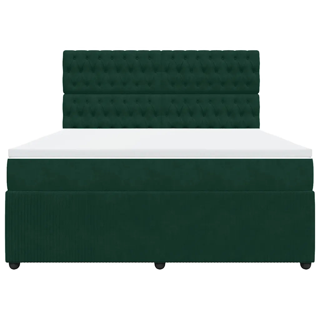 Giroletto a Molle con Materasso Verde Scuro 180x200 cm Velluto 3294715