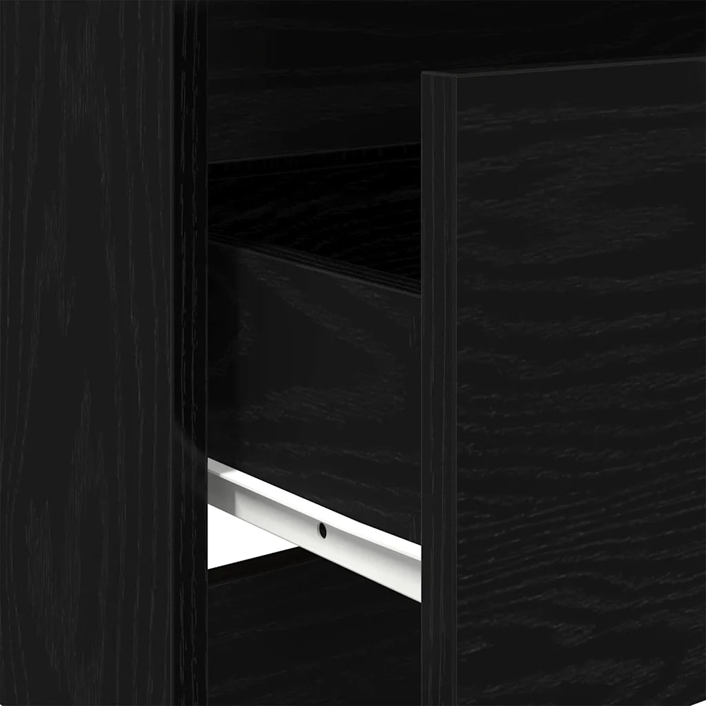 Credenza | Madia | Buffet da pranzo | Armadio da pranzo Rovere Nero 60x35x76 cm in Legno Multistrato