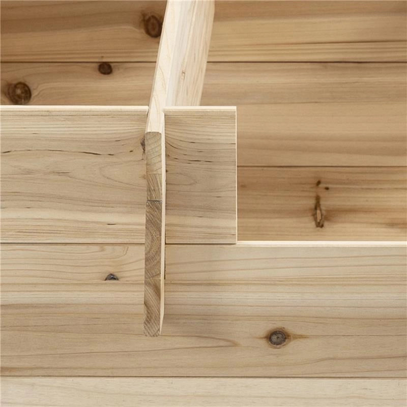 FIORIERA IN LEGNO DI ABETE A 3 LIVELLI, CASSETTA PER ORTO RIALZATO DA ESTERNO, 120X100X54CM