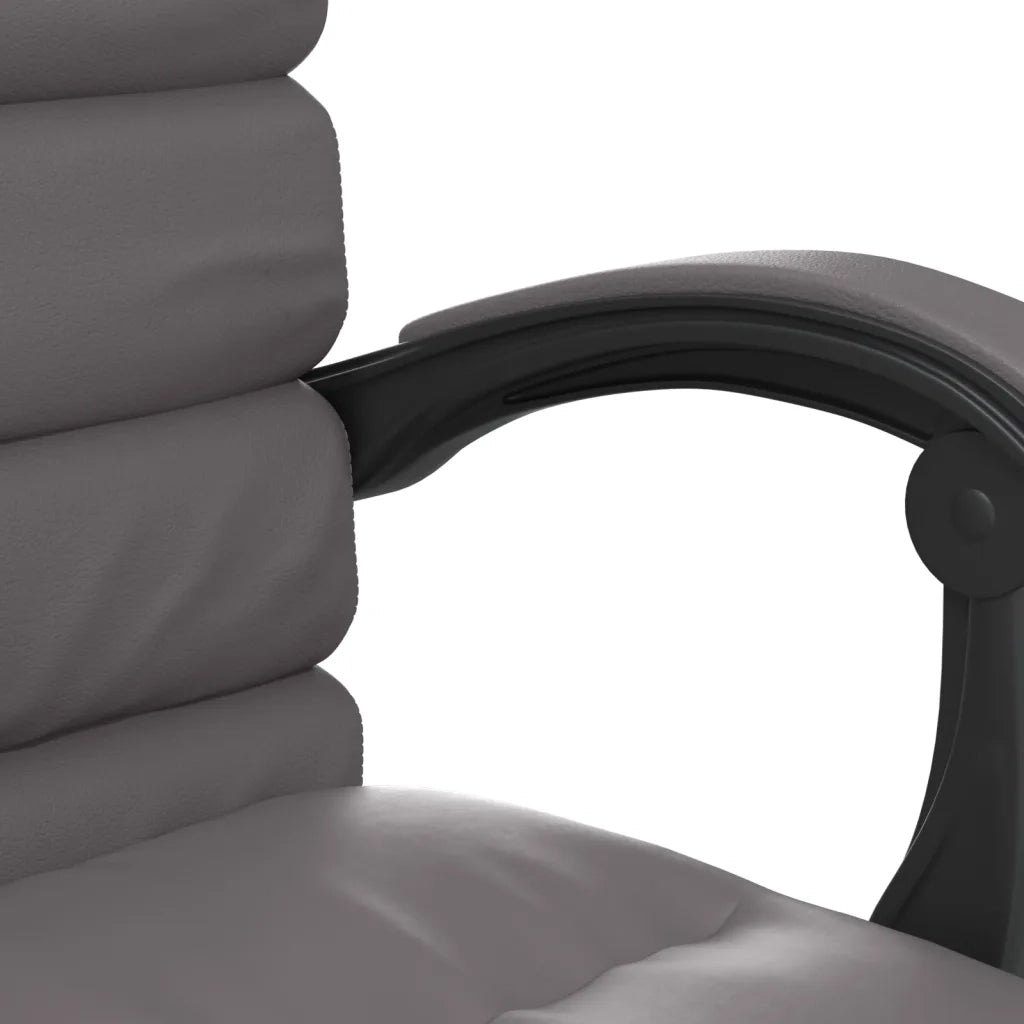 Poltrona da Ufficio Massaggiante | Sedia Relax Reclinabile Grigio Similpelle