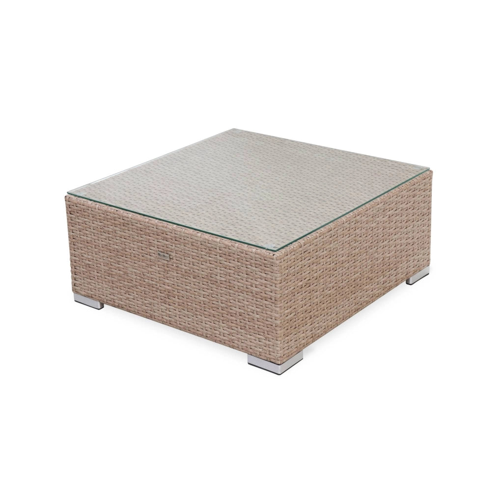 Salotto da giardino in resina intrecciata, 5 posti, beige