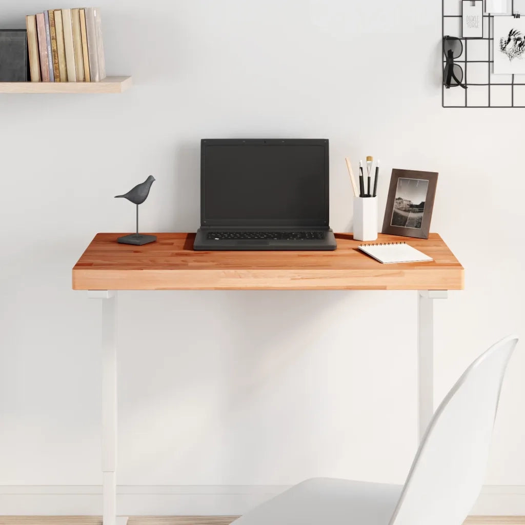 Piano Tavolo | Superficie Tavolo | Piano Scrivania 80x40x4cm Rettangolare Legno Massello di Faggio