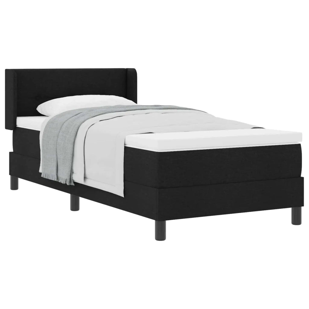 Letto a molle con testiera Nero 200 x 90 cm Tessuto 3341085