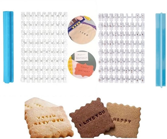 Set di 72 stampi per biscotti - forme - numeri - lettere - timbri per biscotti, fondant - decorazione - cottura