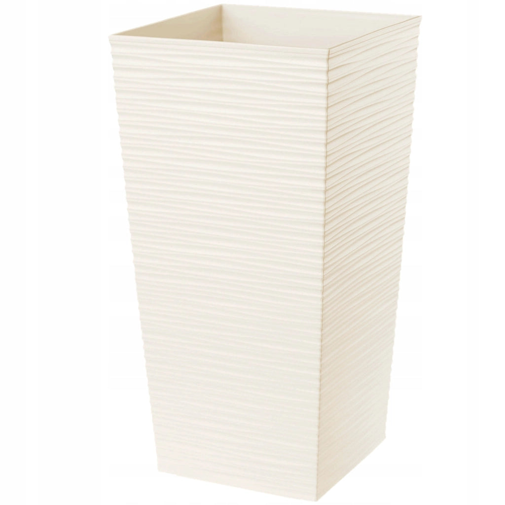 Vaso da giardino KADAX con inserto per fiori, grande e alto, 34x68 cm, color crema.