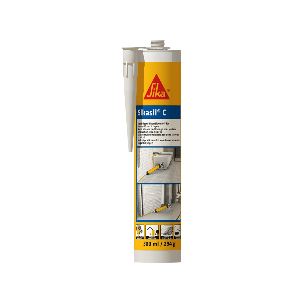 Sigillante Siliconico Bianco 300 ml SIKASIL C Neutro Non Corrosivo