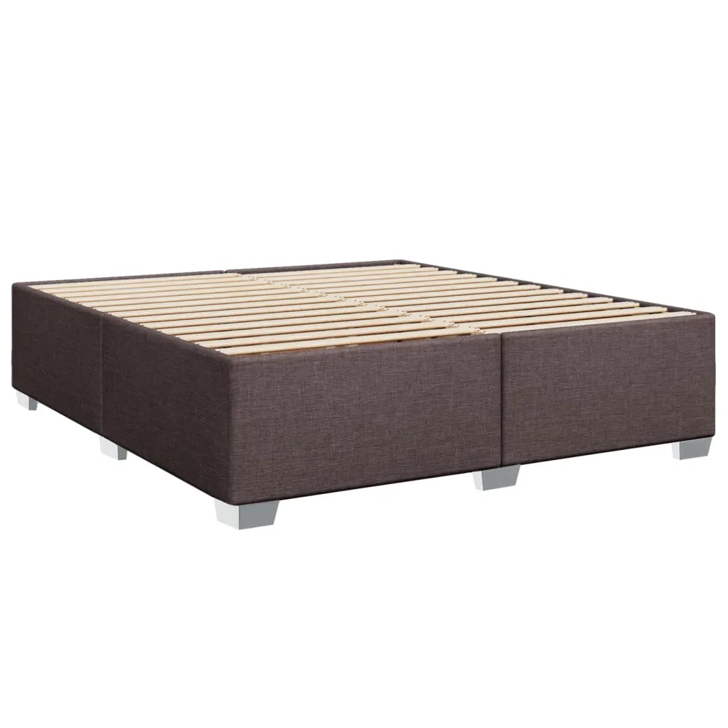 Giroletto a Molle con Materasso Marrone Scuro 200x200cm Tessuto