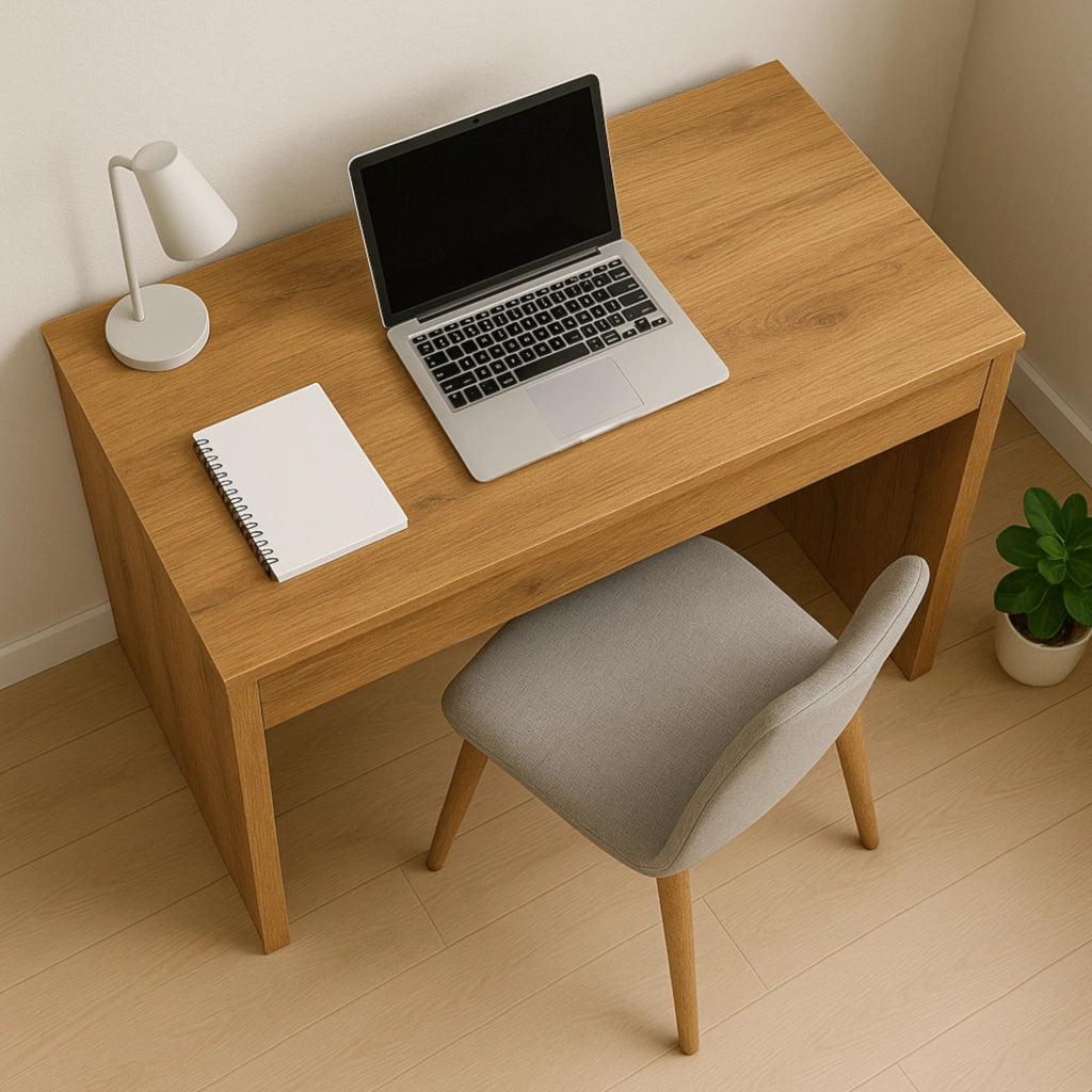 Scrivania FORDE - Spaziosa - Con cassetto - Quercia Wotan - Larghezza 75 cm, Altezza 75 cm, Profondit? 50 cm