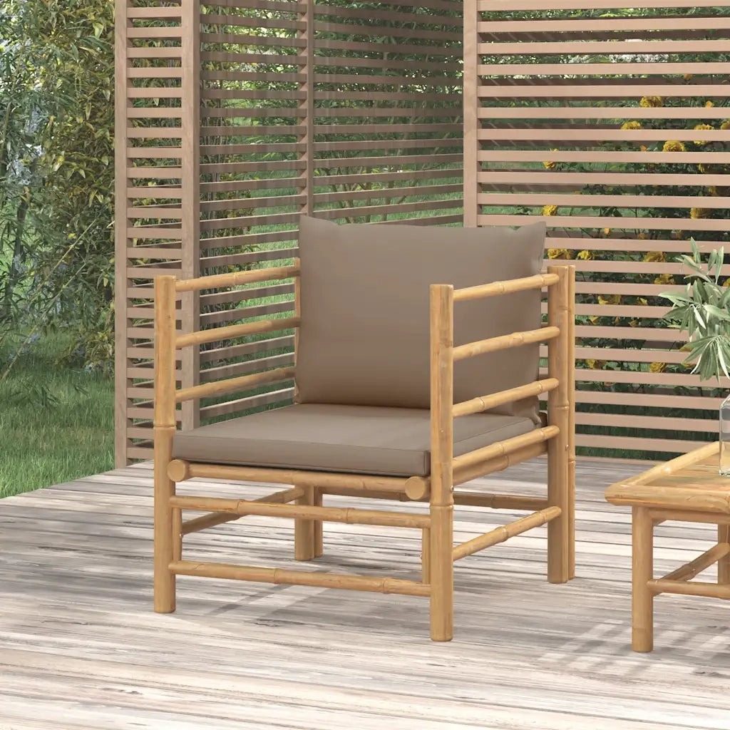 Divano da Giardino con Cuscini Tortora in BambÃ¹cod mxl 118646