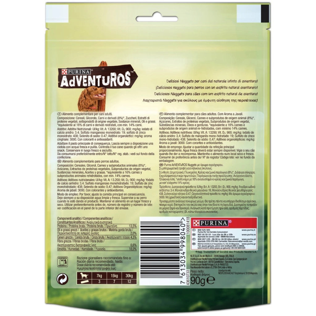 PURINA ADVENTUROS NUGGETS SNACK AL CINGHIALE 90 GR