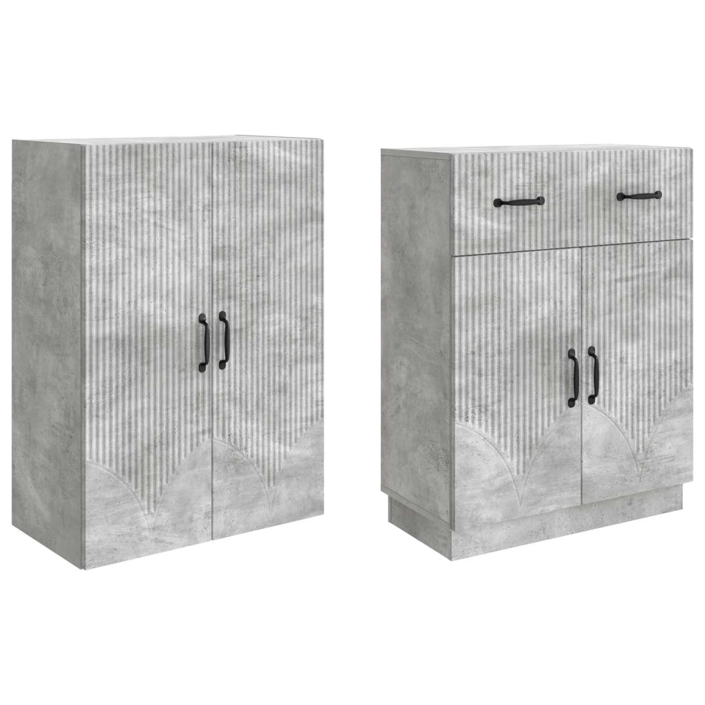Set di armadi 2 pcs Grigio Cemento Legno ingegnerizzato 3416829