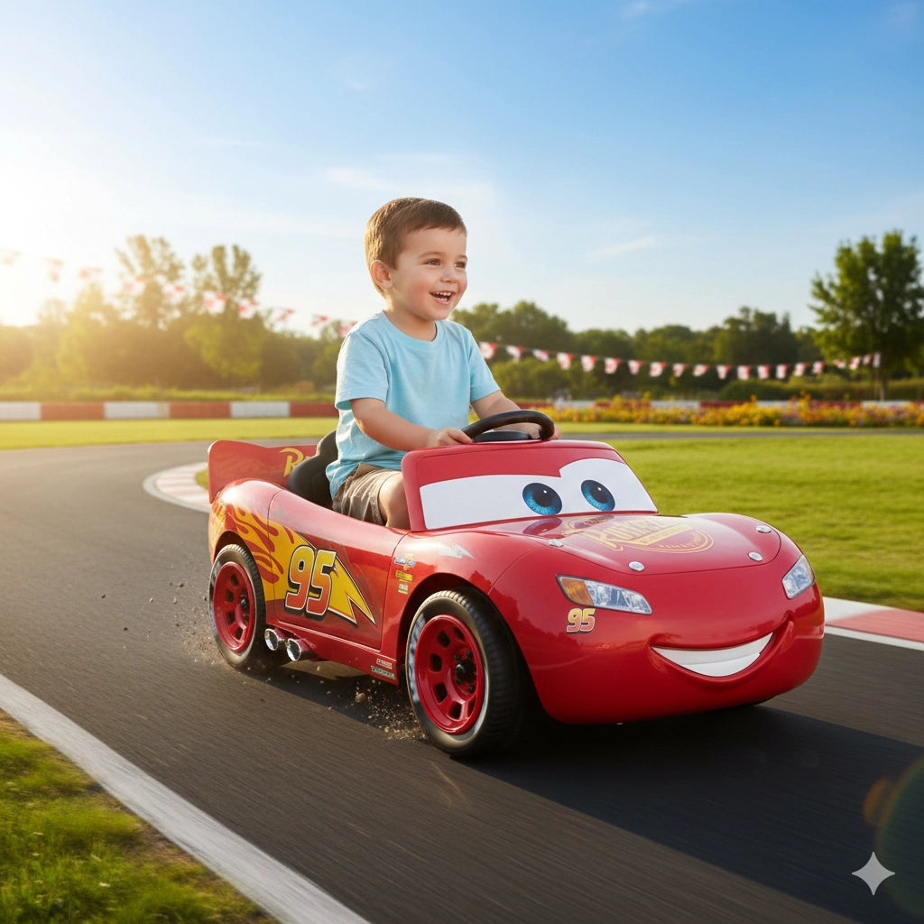 Macchina Elettrica per Bambini Disney Pixar Saetta McQueen 7,2V Rosso