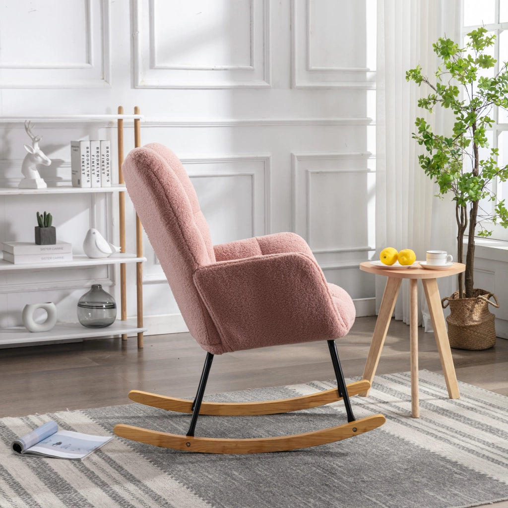 POLTRONA A DONDOLO 80x70x95 cm Teddy Rosa