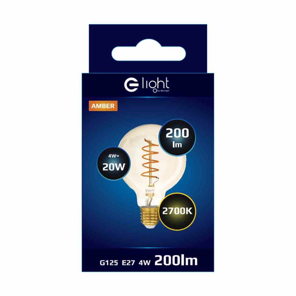 Lampadina LED Filament 4W E27 2700K Ambra Eko-Light