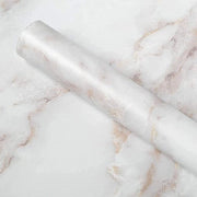 Folie per mobili, adesiva, carta da parquet marocchino, carta da rivestimento, carta da parquet, vinile, carta decorativa, porta, mensola, cucina, armadio, mobile, mobile per trucco, PVC, granito opaco bianco e oro, 60 x 200 cm