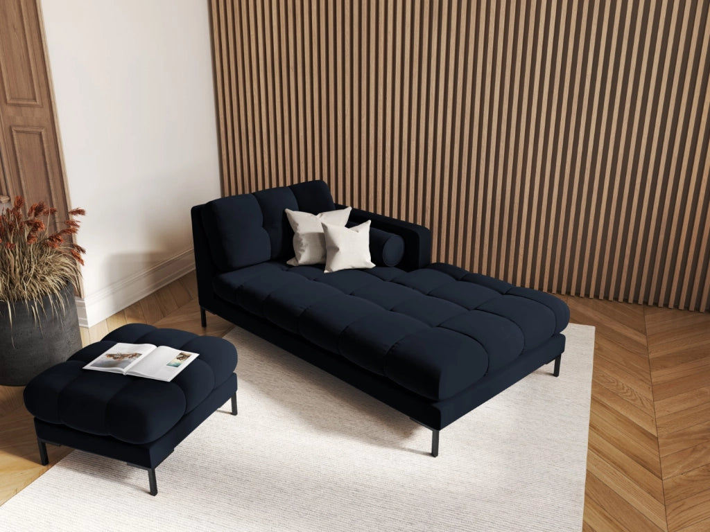 Cosmopolitan Design - Pouf "Bali" in velluto blu scuro 