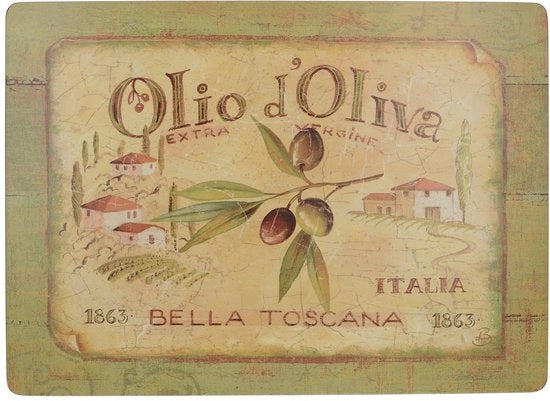 Set di protezione per tavolo in curro - set da 4 - verde e crema