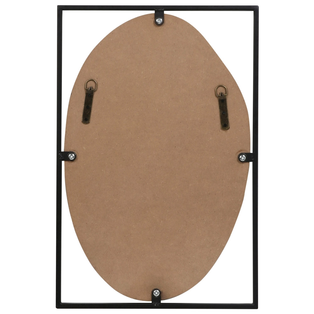 Specchio da parete in metallo nero 40 x 60 cm Specchio decorativo da parete in stile moderno da appendere