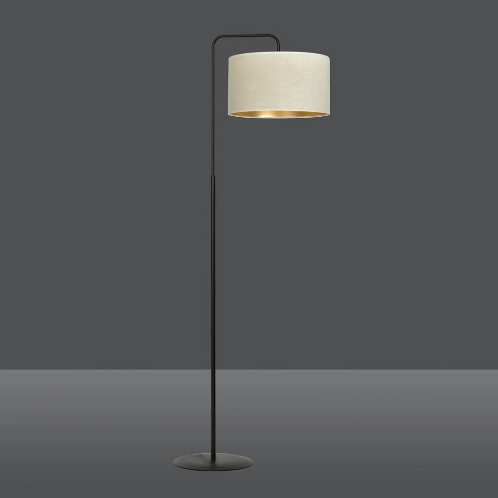 Piantana Contemporaneo Ganesha Acciaio Nero Bianco 1 Luce E27 Ip20